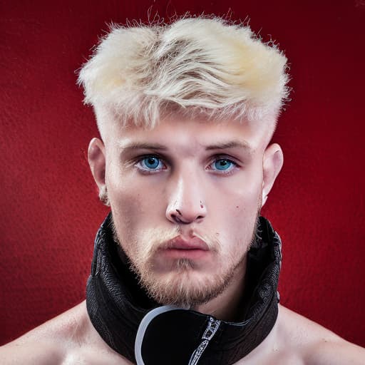 portrait+ style Russian queer MMA artist blonde hunk dude face