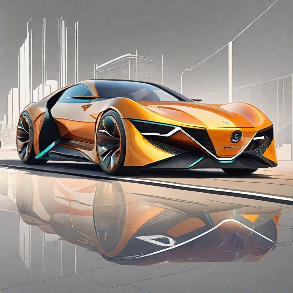  masterpiece, best quality,Draw a picture of the car of the future.