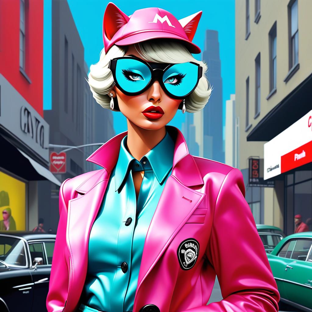  GTA style artwork Котенок который одет в оджеду от comme des garcons, maison margiela и prada . satirical, exaggerated, pop art style, vibrant colors, iconic characters, action packed hyperrealistic, full body, detailed clothing, highly detailed, cinematic lighting, stunningly beautiful, intricate, sharp focus, f/1. 8, 85mm, (centered image composition), (professionally color graded), ((bright soft diffused light)), volumetric fog, trending on instagram, trending on tumblr, HDR 4K, 8K