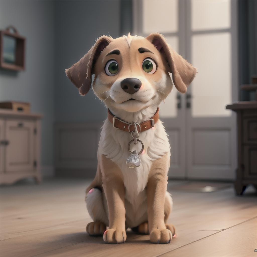  Create a image of dog hyperrealistic, full body, detailed clothing, highly detailed, cinematic lighting, stunningly beautiful, intricate, sharp focus, f/1. 8, 85mm, (centered image composition), (professionally color graded), ((bright soft diffused light)), volumetric fog, trending on instagram, trending on tumblr, HDR 4K, 8K