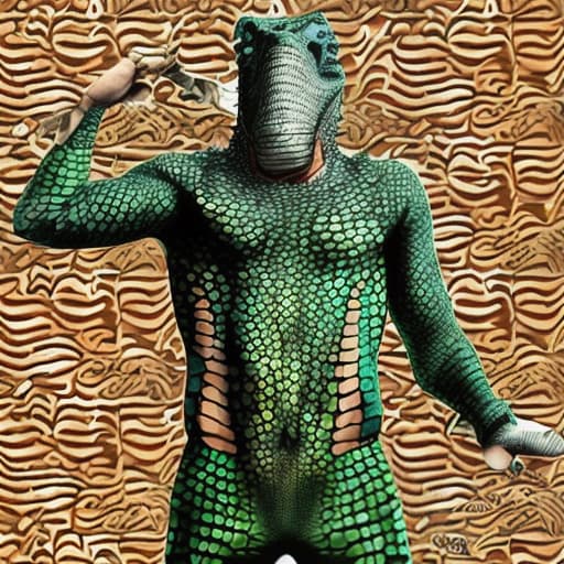  crocodile man same as clothes face body print this name on the clothes Sepik Special M38