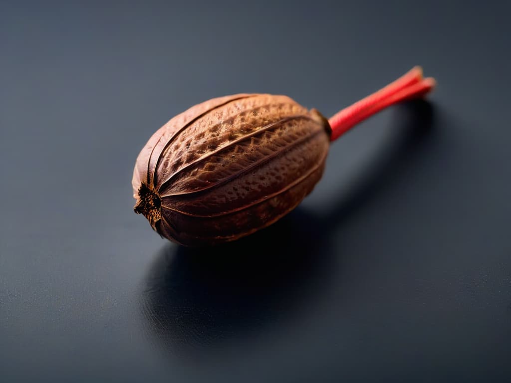  A closeup, highresolution image of a dark, glossy piece of raw cacao bean on a stark white background, showcasing its texture and rich color in exquisite detail. hyperrealistic, full body, detailed clothing, highly detailed, cinematic lighting, stunningly beautiful, intricate, sharp focus, f/1. 8, 85mm, (centered image composition), (professionally color graded), ((bright soft diffused light)), volumetric fog, trending on instagram, trending on tumblr, HDR 4K, 8K