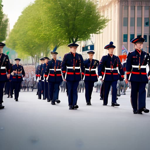  I attended the annual cultural event, where I astoundingly witnessed a military parade, with soldiers marching in square formation, carrying backpacks and wearing black bandages on their legs. f/1.4, ISO 200, 1/160s, 4K, symmetrical balance