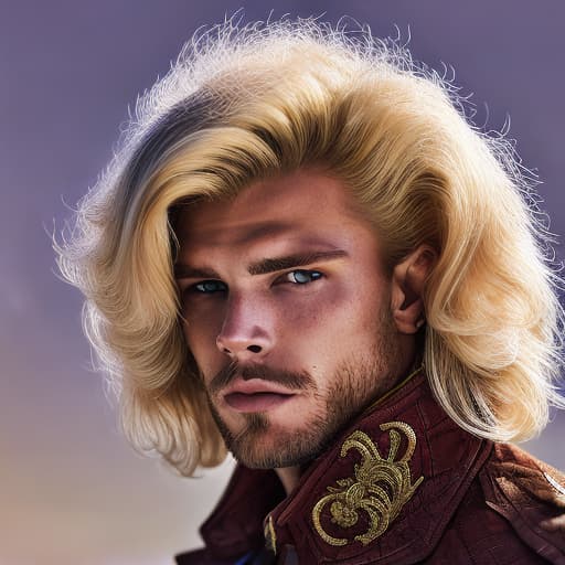 portrait+ style Russian queer IFBB blonde hunk dude face