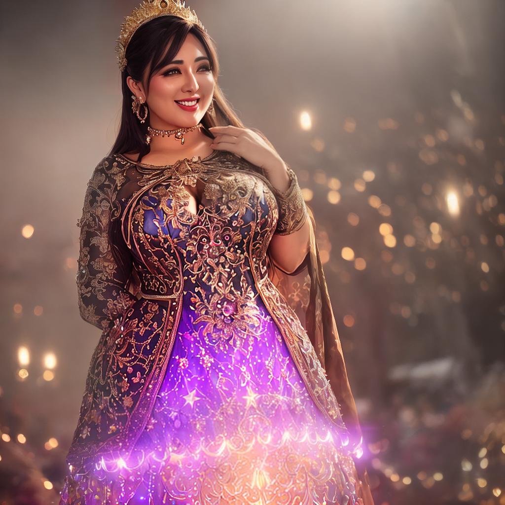  , masterpiece, high quality, HDR, plump magical , age 25, chubby, , prominent hard s, open mouth smile, colorful costume, glowing wand, extremely expression, detailed background with stars, symmetry, hyper realistic, highly detailed, highly detailed clothing, intricate, (visible full body), (professionally color graded), (centered image composition), (bright lighting),  hyperrealistic, full body, detailed clothing, highly detailed, cinematic lighting, stunningly beautiful, intricate, sharp focus, f/1. 8, 85mm, (centered image composition), (professionally color graded), ((bright soft diffused light)), volumetric fog, trending on instagram, trending on tumblr, HDR 4K, 8K