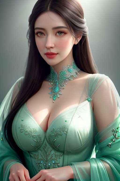  portrait of pretty girl, dark hair, gray eyes, wearing a high necked green dress, breathtaking, documentary photography, macro photography, Bioluminescent, Cinematic, wallpaper, digital painting, 8k, lush detail, sharp focus, far shot, full focuse, Soft, Subsurface, Translucency hyperrealistic, full body, detailed clothing, highly detailed, cinematic lighting, stunningly beautiful, intricate, sharp focus, f/1. 8, 85mm, (centered image composition), (professionally color graded), ((bright soft diffused light)), volumetric fog, trending on instagram, trending on tumblr, HDR 4K, 8K