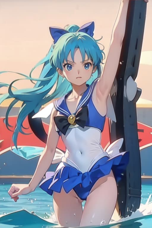  Cirno, one piece swimsuit, sailor moon style