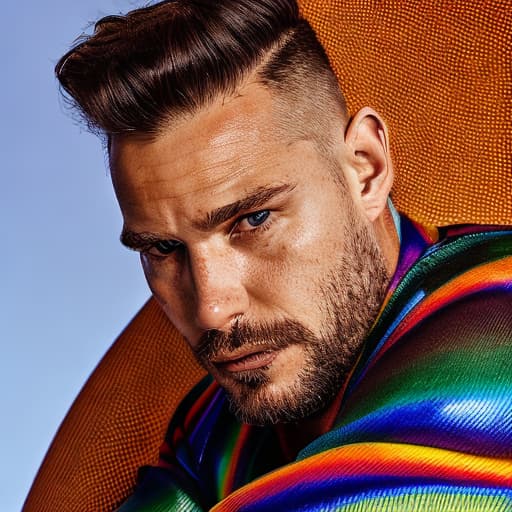 portrait+ style 🏳‍🌈 queer hunk dude face