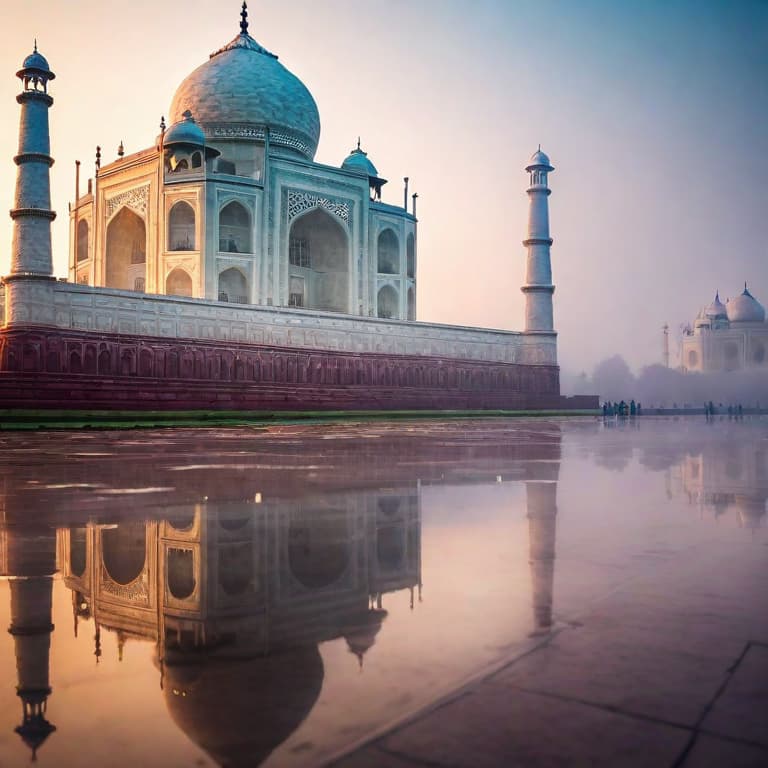  Show gurgaon city in year 2500 with taj mahal in it hyperrealistic, full body, detailed clothing, highly detailed, cinematic lighting, stunningly beautiful, intricate, sharp focus, f\/1. 8, 85mm, (centered image composition), (professionally color graded), ((bright soft diffused light)), volumetric fog, trending on instagram, trending on tumblr, HDR 4K, 8K