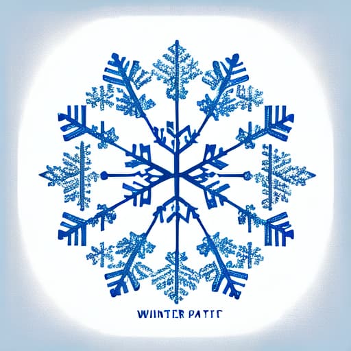  Generate a minimalist winter playlist logo with a combination of snowflakes and musical notes. Keep it elegant and reflective of the calmness of winter