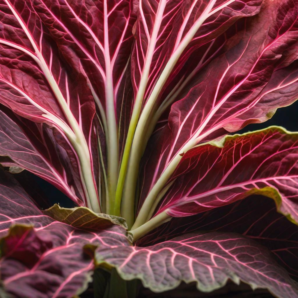  HIGH CLOSE UP. GIANT RHUBARB LEAVES GROWING OUT OF THE GROUND IN A DARK ROOM. THERE IS A HUGE PUMPKIN BETWEEN THEM. SHARP LIGHT., realistic, portrait, art by donato giancola and greg rutkowski, realistic face, digital art, trending on artstation hyperrealistic, full body, detailed clothing, highly detailed, cinematic lighting, stunningly beautiful, intricate, sharp focus, f/1. 8, 85mm, (centered image composition), (professionally color graded), ((bright soft diffused light)), volumetric fog, trending on instagram, trending on tumblr, HDR 4K, 8K