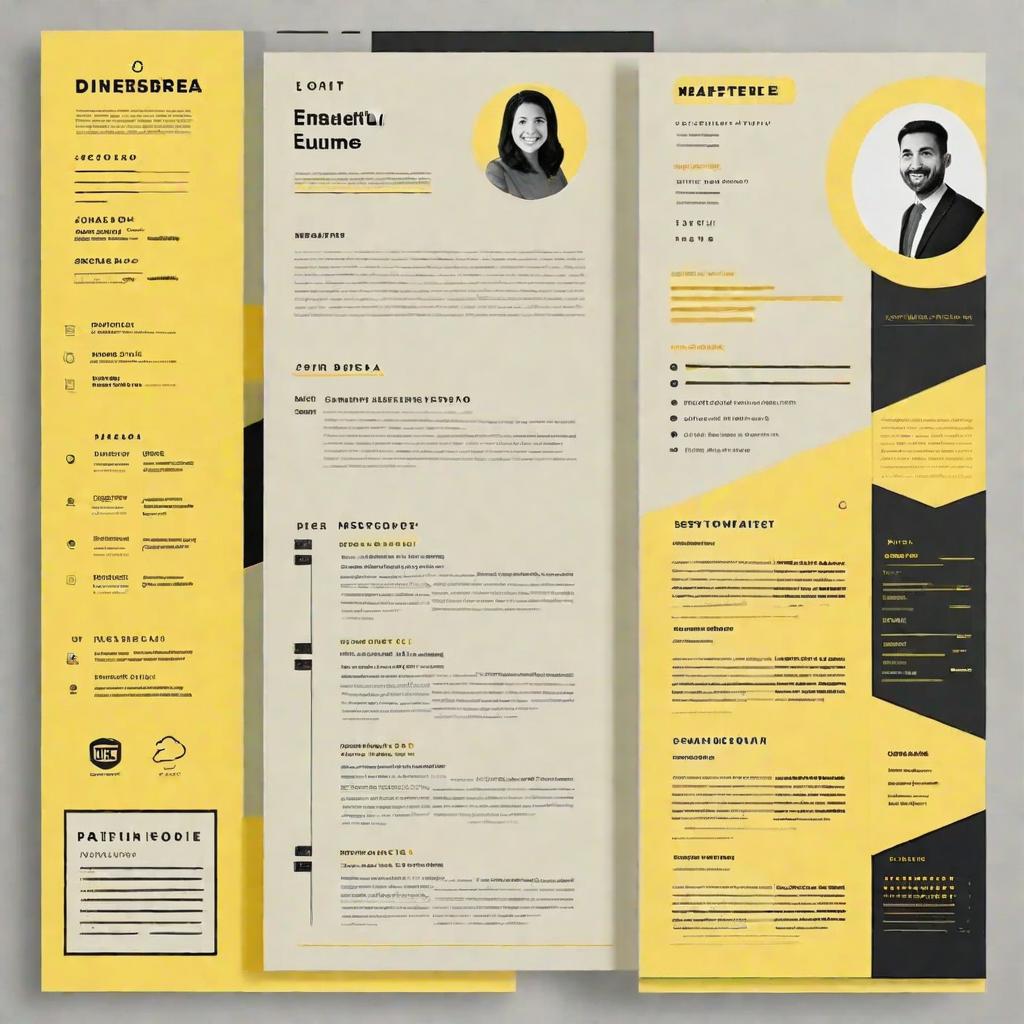  Masterpiece, best quality, help me generate a resume template, have a beautiful form, use yellow tones