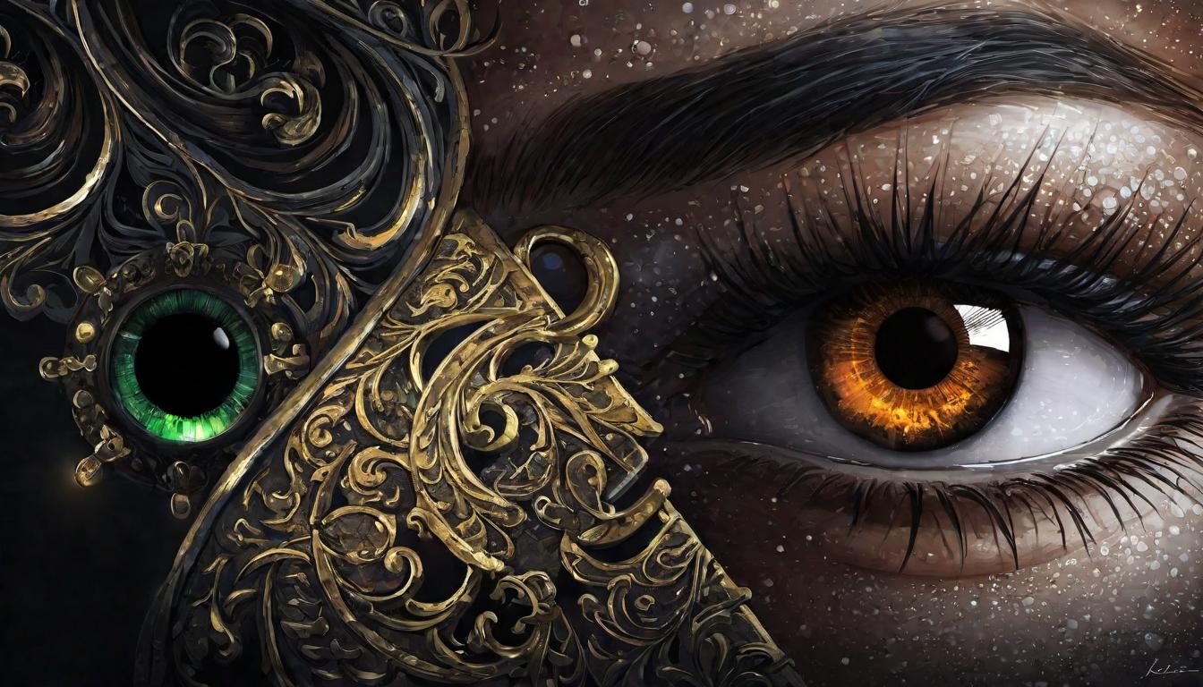  digital illustration, A pair of eyes in the dark, glowing softly, hinting at a depth of unseen wisdom. Surrounding darkness, eyes illuminate faint paths in the unseen, guiding, wisdom beyond sight, depths of knowledge., looking at viewer, dynamic pose, (intricate details, masterpiece, best quality)