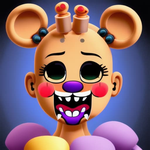  fnaf circurs bapy is happy,becuse a man has a small penis on her face