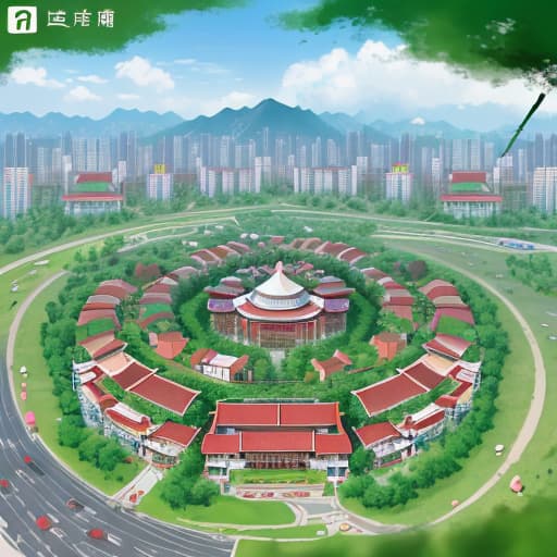  Help me draw a panoramic picture of a top-three Chinese medicine hospital, asking for comprehensive and detailed