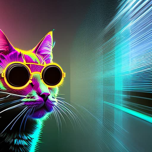 nvinkpunk Realistic image of a cat wearing headphones and reading glasses while riding a bus., blonde, Bioluminescent, Translucency, filigree, wallpaper, sharp focus hyperrealistic, full body, detailed clothing, highly detailed, cinematic lighting, stunningly beautiful, intricate, sharp focus, f/1. 8, 85mm, (centered image composition), (professionally color graded), ((bright soft diffused light)), volumetric fog, trending on instagram, trending on tumblr, HDR 4K, 8K