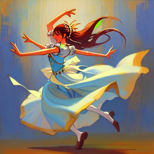  painting of maiden dancing