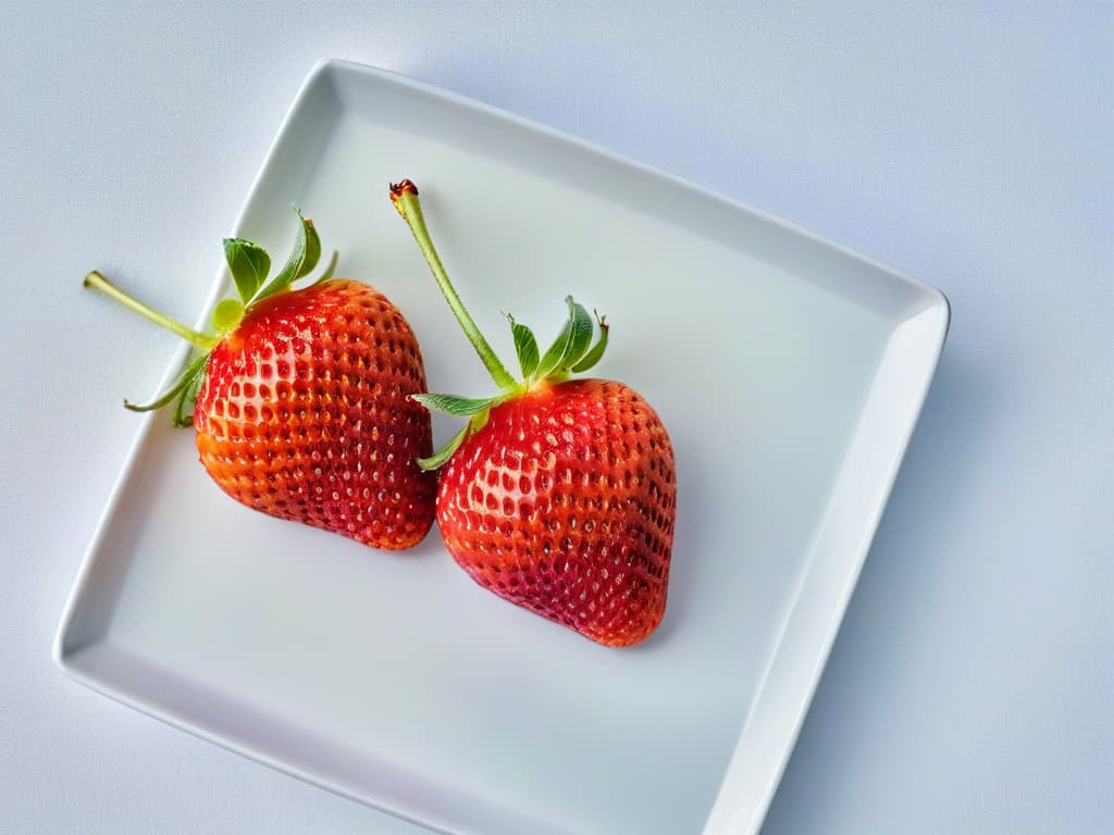  A closeup, ultrahighdefinition image of a perfectly ripe and juicy strawberry sliced in half, showcasing its vibrant red hue, glistening seeds, and fresh green stem against a clean, white background. hyperrealistic, full body, detailed clothing, highly detailed, cinematic lighting, stunningly beautiful, intricate, sharp focus, f/1. 8, 85mm, (centered image composition), (professionally color graded), ((bright soft diffused light)), volumetric fog, trending on instagram, trending on tumblr, HDR 4K, 8K