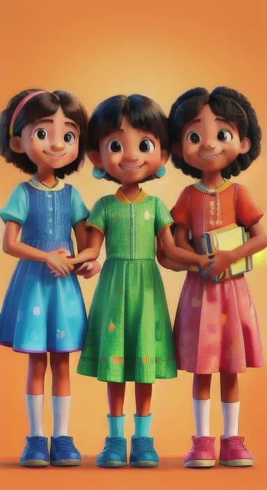  {A bright and colorful book cover with a group of happy children holding hands in a circle., Children of various ethnicities. They are smiling and wearing colorful clothing.