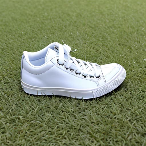  High in short and white sneakers the lawn