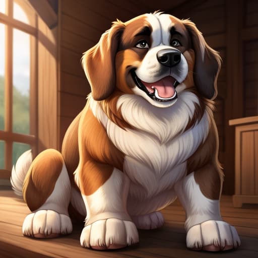  Saint Bernard, feral dog, deep rimming, bestiality, all male, toung in ass,, open eyes, digital art, masterpiece, 4k, fine details,