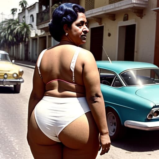  granny de república Dominicana en calzones ass en la calle de 1960s