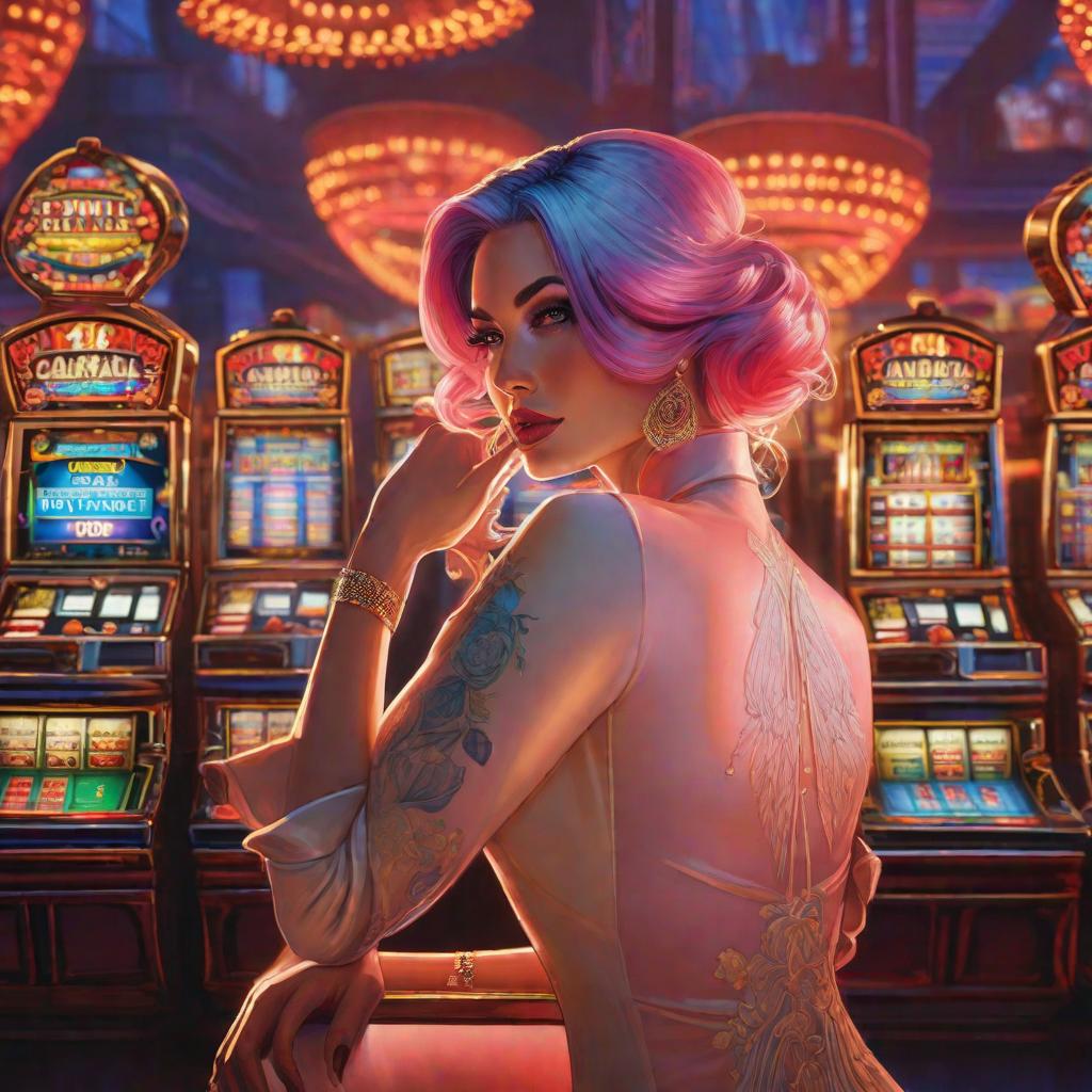  Casino Girl, multicolored hair, Colorful background, realistic shaded perfect face, fine details by realistic shaded lighting poster by ilya kuvshinov katsuhiro otomo, magali villeneuve, artgerm, jeremy lipkin and michael garmash and rob rey hyperrealistic, full body, detailed clothing, highly detailed, cinematic lighting, stunningly beautiful, intricate, sharp focus, f/1. 8, 85mm, (centered image composition), (professionally color graded), ((bright soft diffused light)), volumetric fog, trending on instagram, trending on tumblr, HDR 4K, 8K