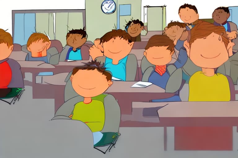  Boy getting bored and irritated in class clipart
