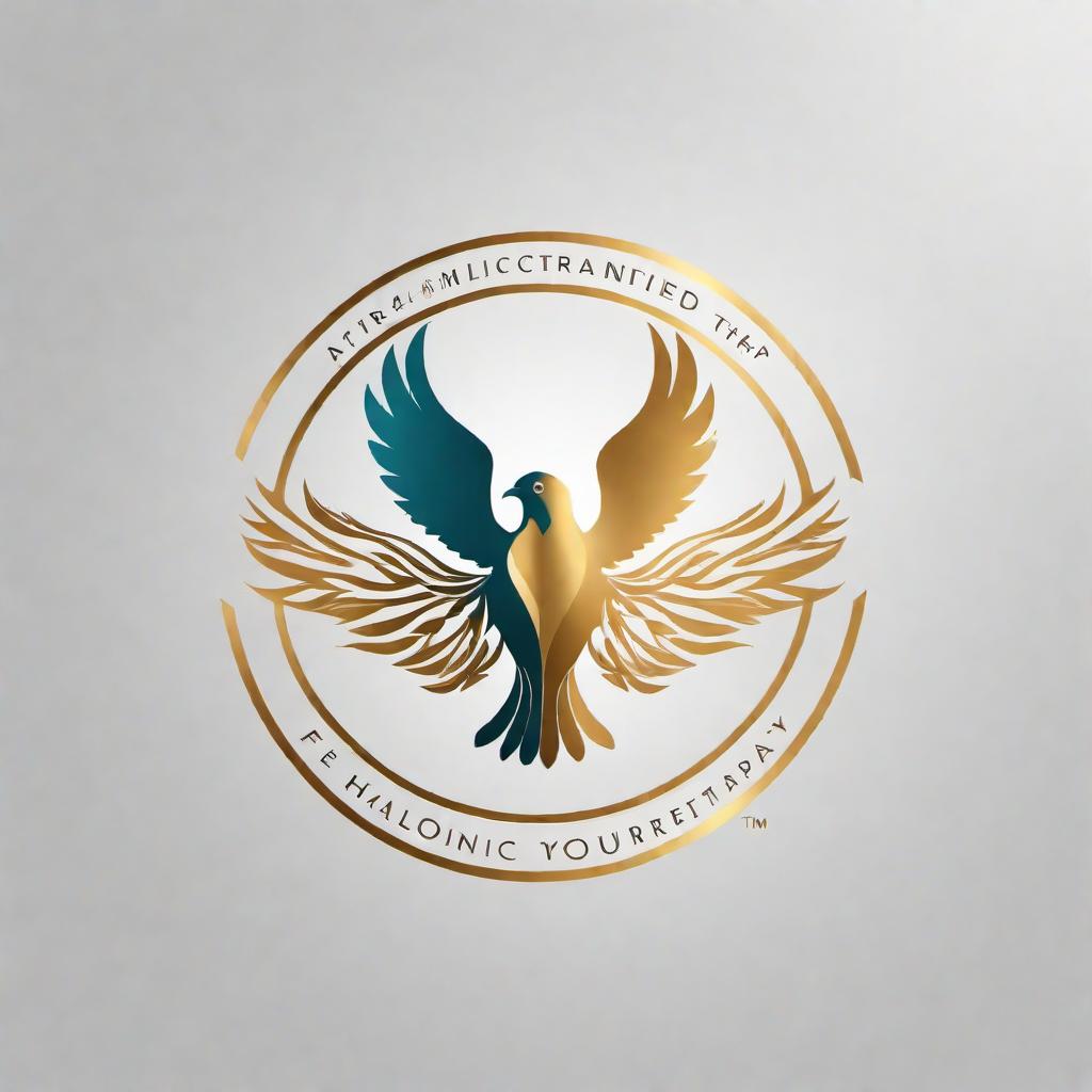  Create a minimalist yet modern logo for 'Hallogenics Advanced Microcurrent Therapy'. The logo should include elements that suggest youthfulness and wellness with some kind of halo. The color scheme should include gold, silver, aqua, and pumpkin. The design should be sleek and suitable for a professional medical therapy business, omitting any bird imagery. hyperrealistic, full body, detailed clothing, highly detailed, cinematic lighting, stunningly beautiful, intricate, sharp focus, f/1. 8, 85mm, (centered image composition), (professionally color graded), ((bright soft diffused light)), volumetric fog, trending on instagram, trending on tumblr, HDR 4K, 8K