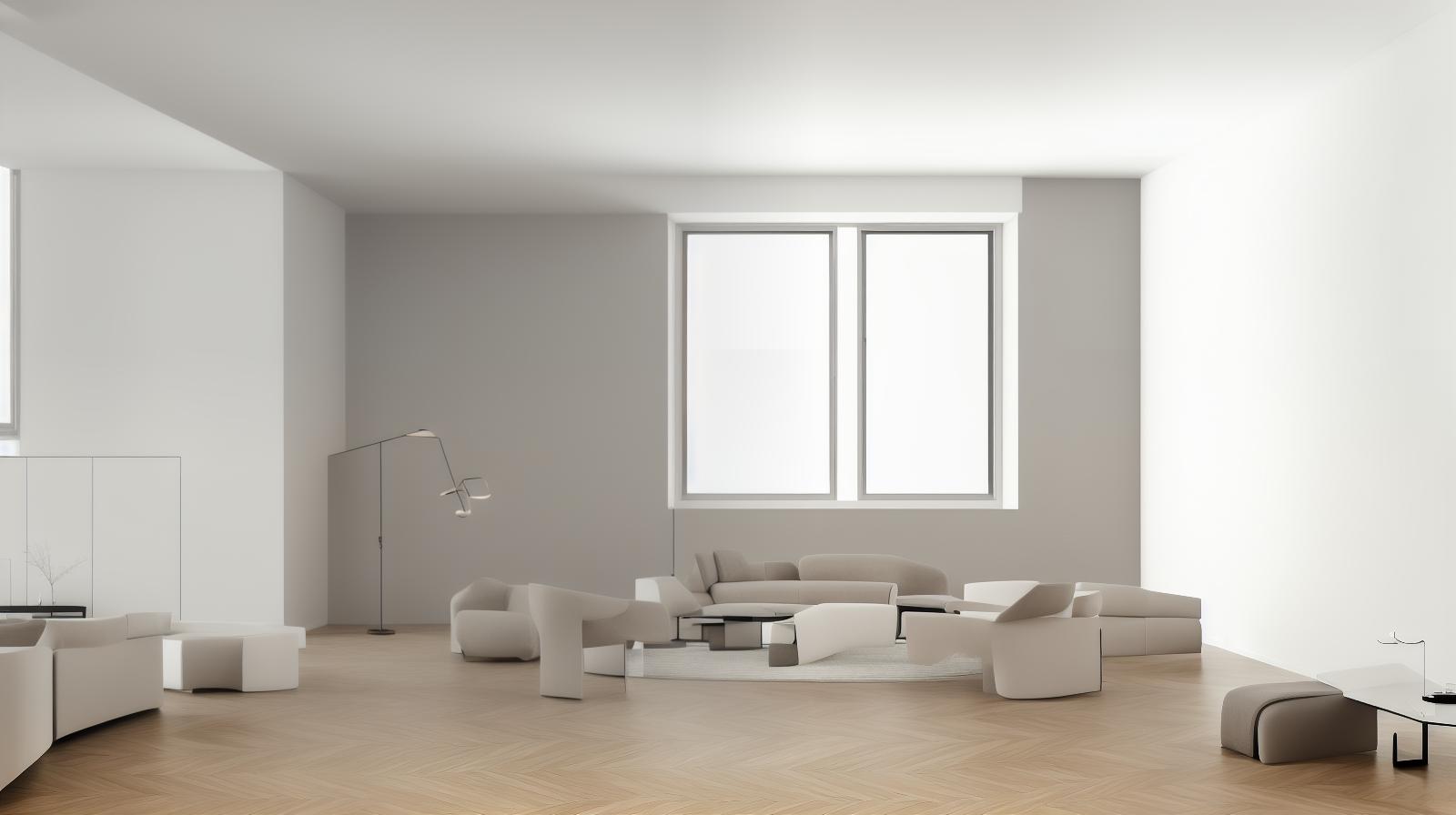 Generate an image of an empty room with minimalist style furniture added. The furniture should be sleek, modern, and in harmony with the existing room design. Include a simple and elegant sofa, a minimalist coffee table, a contemporary armchair, and a stylish rug. The overall look should be clean, uncluttered, and inviting, enhancing the minimalist aesthetic of the room. hyperrealistic, full body, detailed clothing, highly detailed, cinematic lighting, stunningly beautiful, intricate, sharp focus, f/1. 8, 85mm, (centered image composition), (professionally color graded), ((bright soft diffused light)), volumetric fog, trending on instagram, trending on tumblr, HDR 4K, 8K
