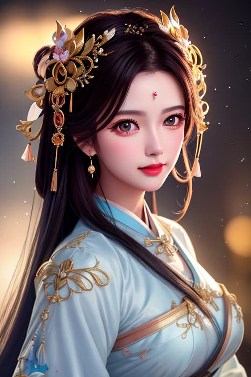  best quality, masterpiece, highres, 1girl,blush,(seductive smile:0.8),star shaped pupils,china hanfu,hair ornament,necklace, jewelry,Beautiful face,upon body, tyndall effect,photorealistic, dark studio, rim lighting, two tone lighting,(high detailed skin:1.2), 8k uhd, dslr, soft lighting, high quality, volumetric lighting, candid, Photograph, high resolution, 4k, 8k, Bokeh hyperrealistic, full body, detailed clothing, highly detailed, cinematic lighting, stunningly beautiful, intricate, sharp focus, f/1. 8, 85mm, (centered image composition), (professionally color graded), ((bright soft diffused light)), volumetric fog, trending on instagram, trending on tumblr, HDR 4K, 8K