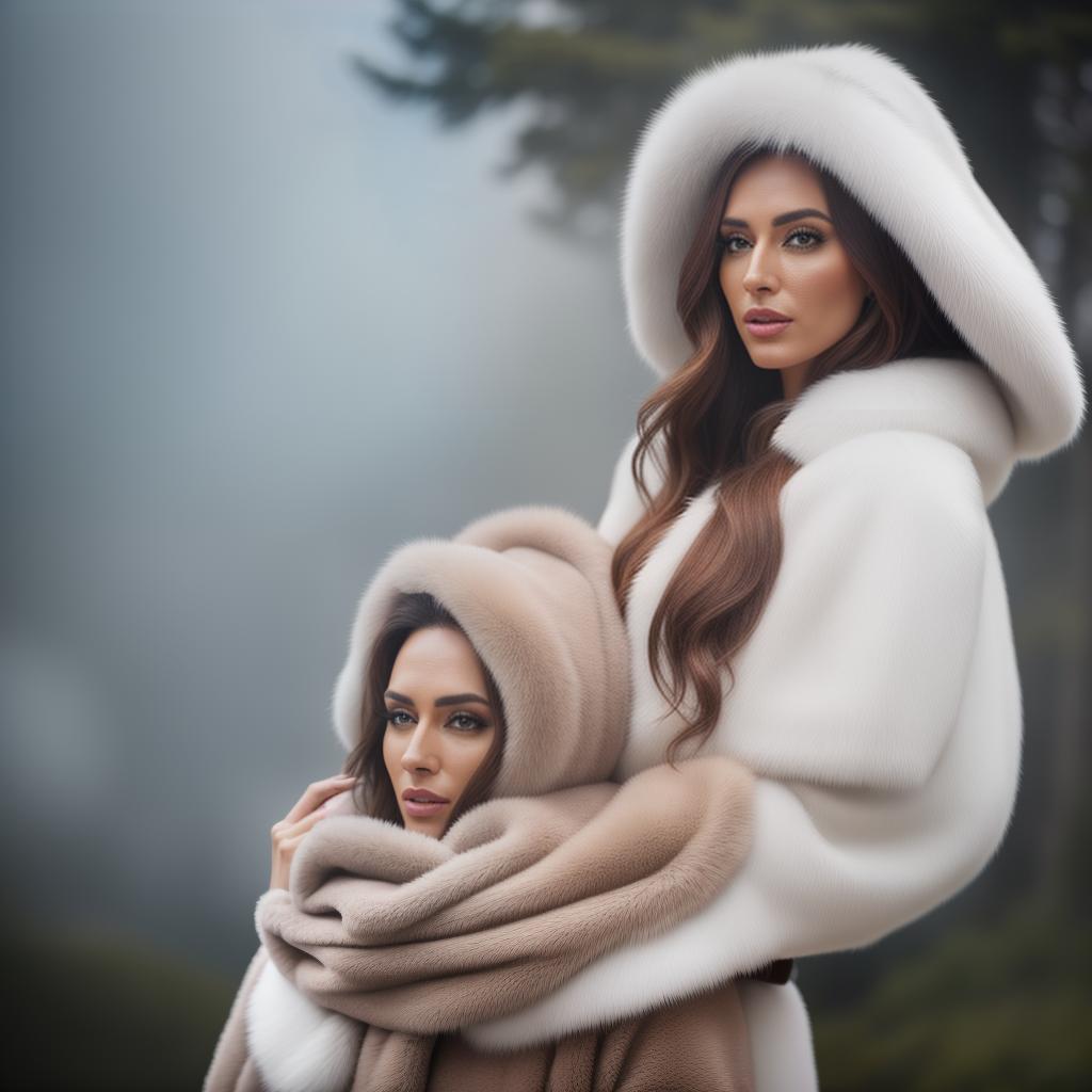  A beautiful young lady with brown hair, wearing a white fur blanket, being comfortable hyperrealistic, full body, detailed clothing, highly detailed, cinematic lighting, stunningly beautiful, intricate, sharp focus, f/1. 8, 85mm, (centered image composition), (professionally color graded), ((bright soft diffused light)), volumetric fog, trending on instagram, trending on tumblr, HDR 4K, 8K