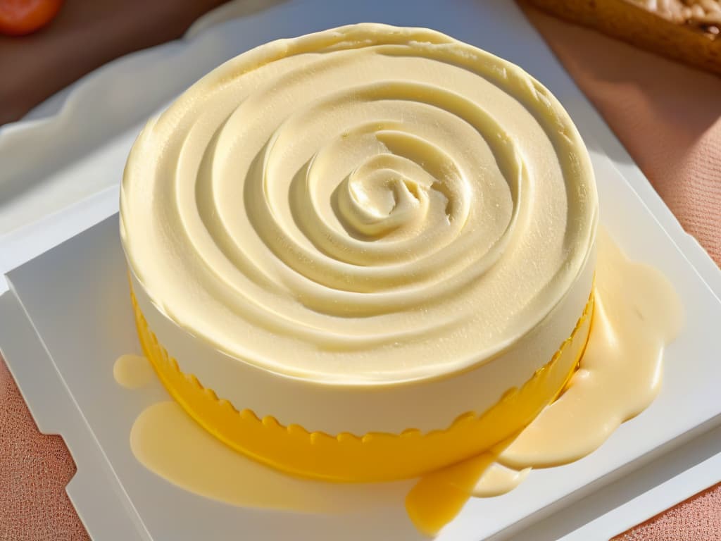  A closeup, ultradetailed image of a delicate swirl of cream being gently folded into a rich, velvety cheesecake batter. The cream is a pristine white, contrasting beautifully with the golden hues of the cheesecake mixture, showcasing the artful combination of dairy ingredients in modern pastry making. The textures are so vivid that each tiny air bubble in the cream and each speck of vanilla bean in the cheesecake mixture are visible, inviting the viewer to appreciate the transformative power of dairy in culinary creations. hyperrealistic, full body, detailed clothing, highly detailed, cinematic lighting, stunningly beautiful, intricate, sharp focus, f/1. 8, 85mm, (centered image composition), (professionally color graded), ((bright soft diffused light)), volumetric fog, trending on instagram, trending on tumblr, HDR 4K, 8K