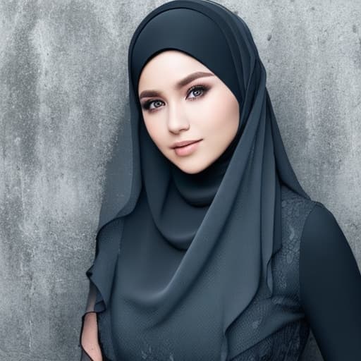 portrait+ style wanita cantik berkulit putih memakai jilbab