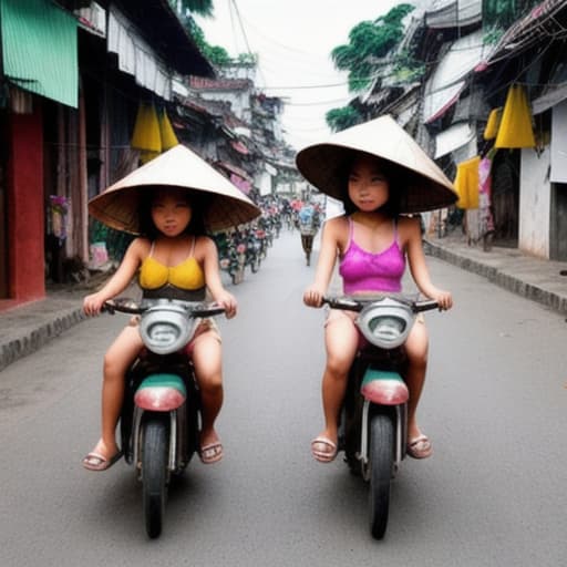  niñas voluptuosas caminando por las calles de Vietnam