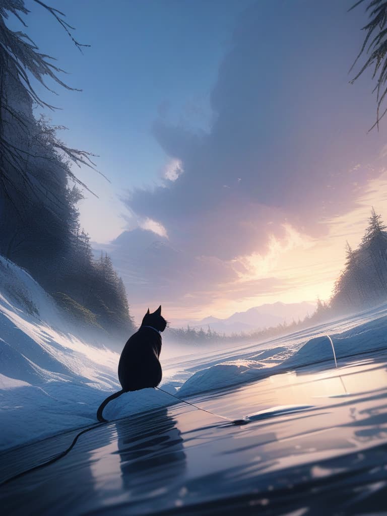  (small fish fishing:1.7、black cat that catches small fish、black cat fishing with a tail)、((icon、logotype design:1.4、symbol design))、black cat & small fish、(((on the frozen lake)))、best quality:1.4、masterpiece:1.4、ultra detailed texture、RAW photorealistic、absurd resolution、8K illustration、no background、💩、💩、💩、💩、, masterpiece, best quality,8k,ultra detailed,high resolution,an extremely delicate and beautiful,hyper detail