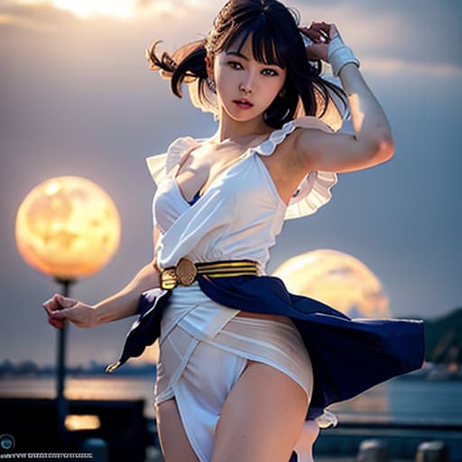  Beautiful Girl Warrior Sailor Moon, F Cup, (Masterpiece, BestQuality:1.3), (ultra detailed:1.2), (hyperrealistic:1.3), (RAW photo:1.2),High detail RAW color photo, professional photograph, (Photorealistic:1.4), (realistic:1.4), ,professional lighting, (japanese), beautiful face, (realistic face)