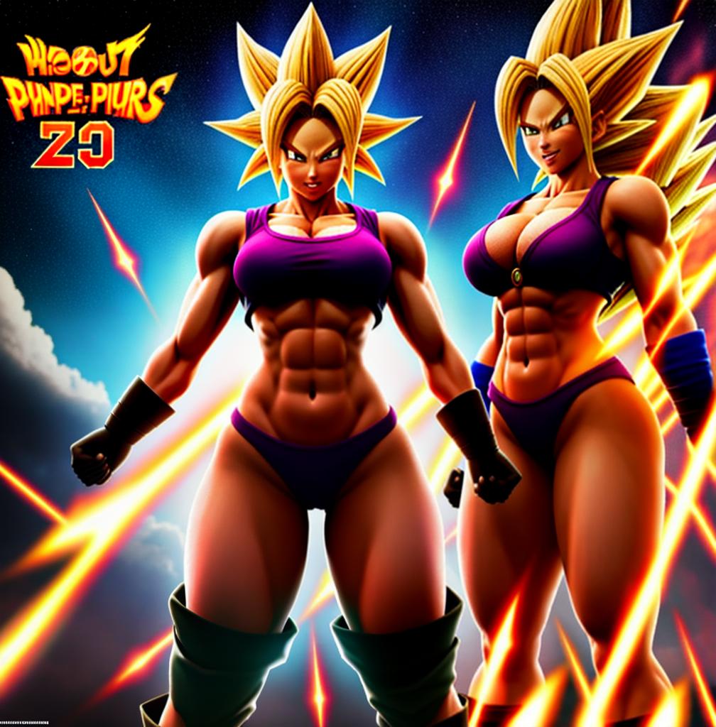  ((foto de cuerpo completo, pie plano, cuerpo recto)), ((laura {Super Super Saiyan mujer con grandes pechos})), ((lleva puesto son goku+Los disfraces de ella son extremadamente ajustados a su cuerpo.))