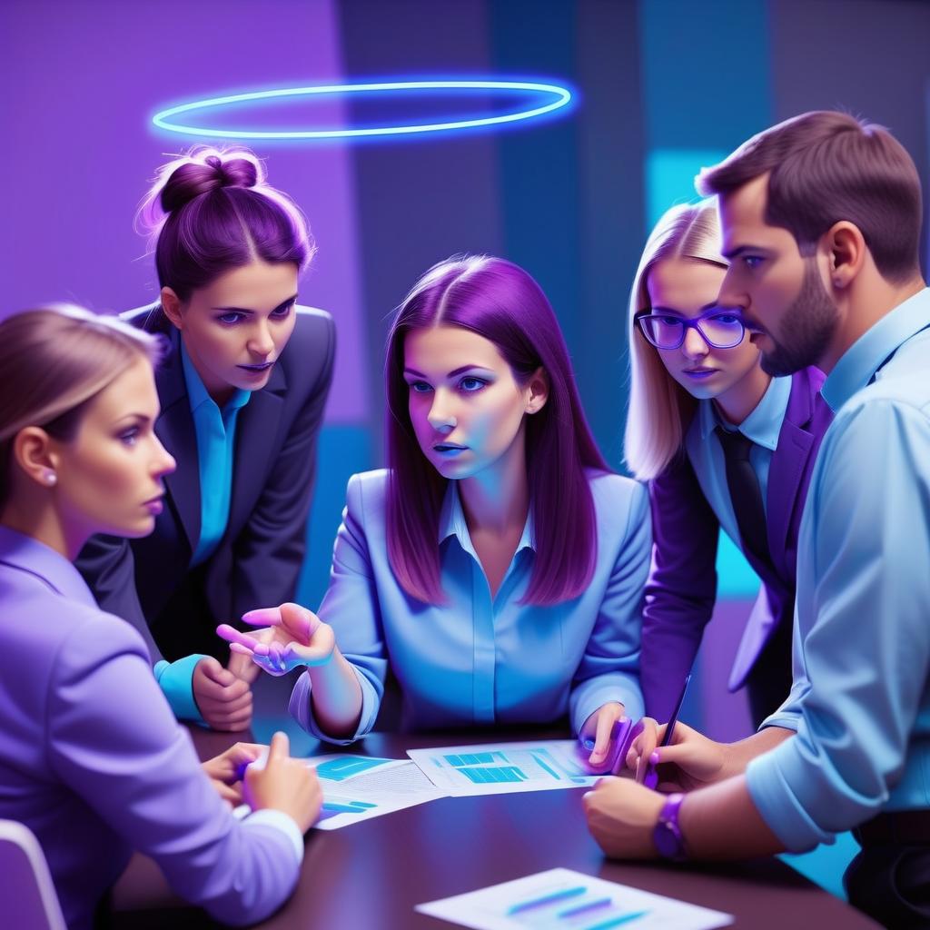  active participation, discussion, people participate in trainings, sales training, staff training, trainings, people learn, blue and purple neon, people communicate, sales, trainings, personnel evaluation, active training, business games, assessment, live people