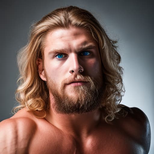 portrait+ style wwe queer blonde hunk dude face