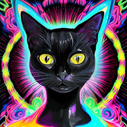  psychedelic black cat