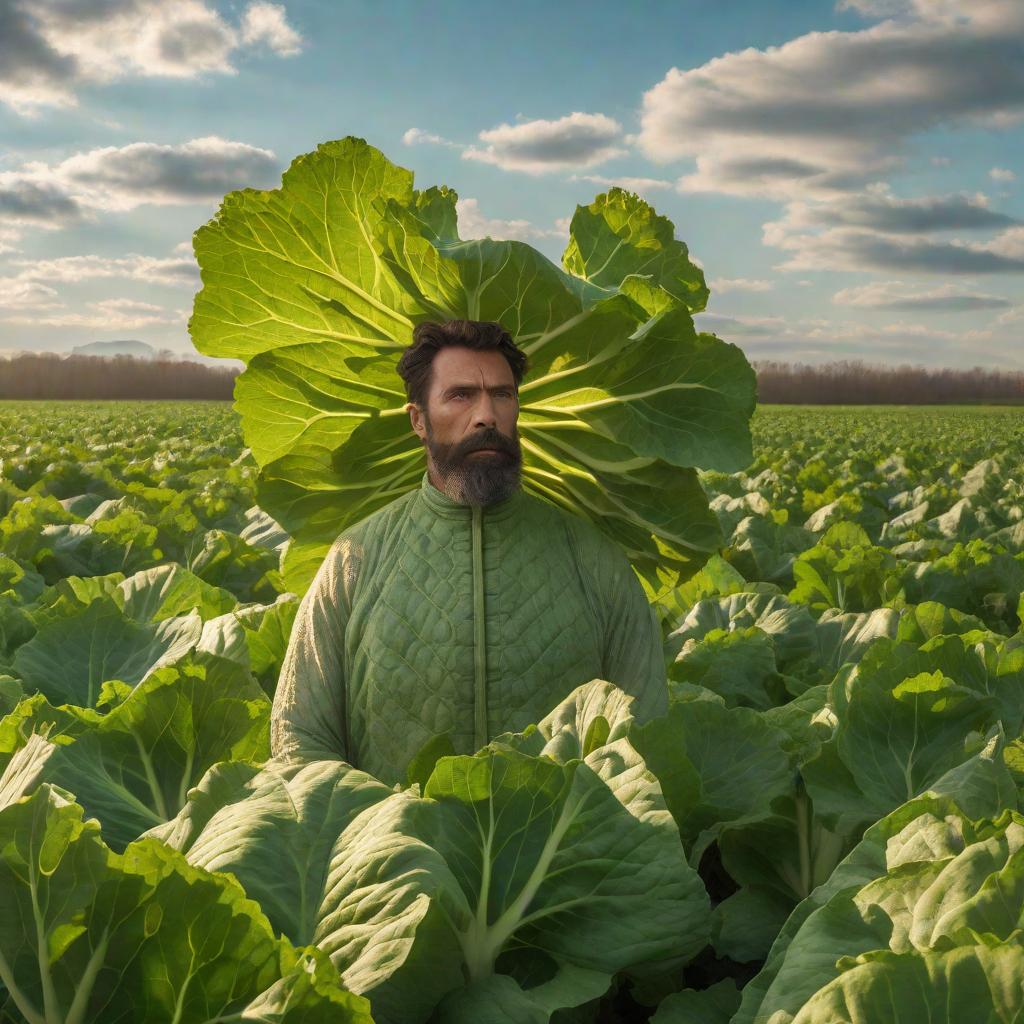  A SINGLE GIANT VERY WRINKLED GREEN RHUBARB IN AN EMPTY FIELD. INTENSE SUNLIGHT SHINING THROUGH THE LEAVES. SPRING., realistic, portrait, art by donato giancola and greg rutkowski, realistic face, digital art, trending on artstation hyperrealistic, full body, detailed clothing, highly detailed, cinematic lighting, stunningly beautiful, intricate, sharp focus, f/1. 8, 85mm, (centered image composition), (professionally color graded), ((bright soft diffused light)), volumetric fog, trending on instagram, trending on tumblr, HDR 4K, 8K