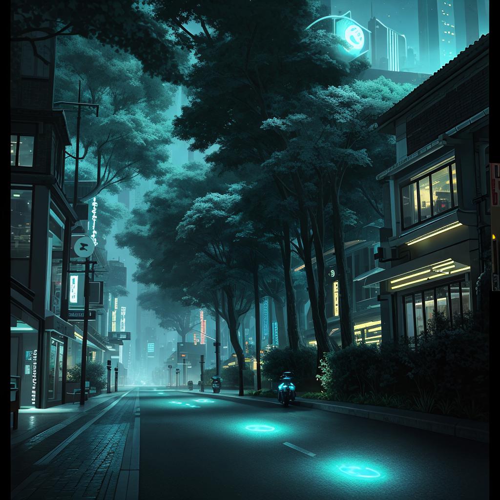  in pixel art style, A futuristic cityscape with floating, bioluminescent trees and flying cars