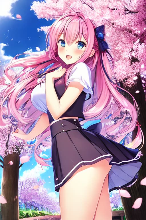  Cherry blossom hair Beautiful girl