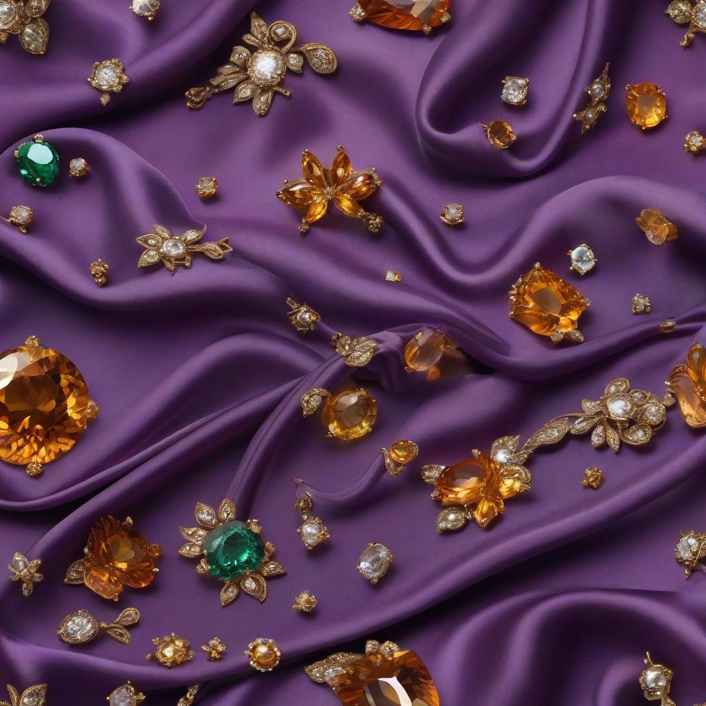  Purple silk linen. Topaz, diamonds, quartzite, amber, topaz, emerald. hyperrealistic, full body, detailed clothing, highly detailed, cinematic lighting, stunningly beautiful, intricate, sharp focus, f/1. 8, 85mm, (centered image composition), (professionally color graded), ((bright soft diffused light)), volumetric fog, trending on instagram, trending on tumblr, HDR 4K, 8K