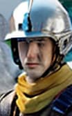  masterpiece, best quality, solo, 1boy, male focus, helmet, scar, scarf, yellow scarf, looking at viewer, armor, upper body, sallet helmet