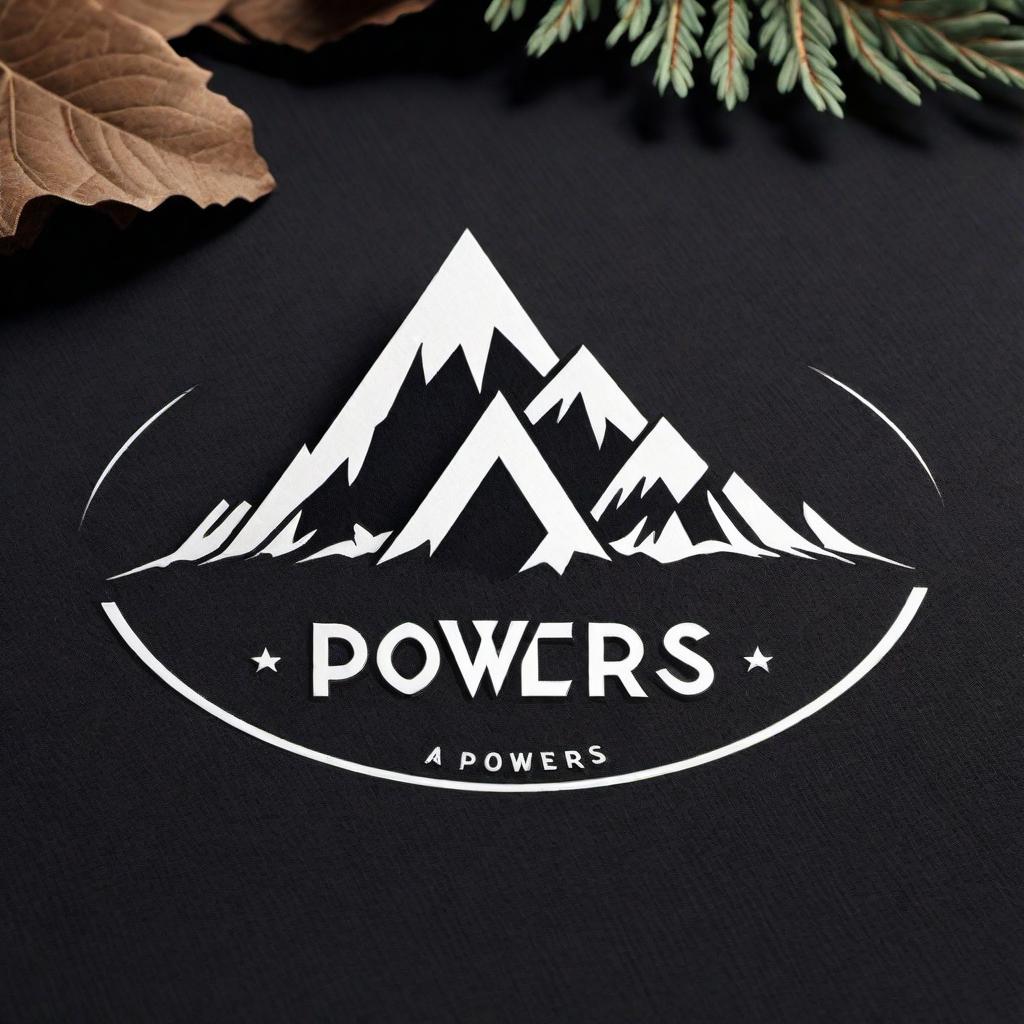  Design a logo for a clothing brand called Powers. The brand is situated in Northern California mountains and wants to convey a strong connection with nature and the mountains. The logo should combine elements of fashion with natural and mountain-inspired motifs, presenting a modern, trendy aesthetic while celebrating outdoor lifestyle and scenic landscapes. hyperrealistic, full body, detailed clothing, highly detailed, cinematic lighting, stunningly beautiful, intricate, sharp focus, f/1. 8, 85mm, (centered image composition), (professionally color graded), ((bright soft diffused light)), volumetric fog, trending on instagram, trending on tumblr, HDR 4K, 8K