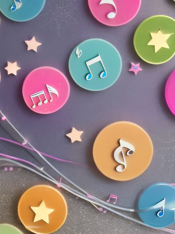  Cute musical notes and sparkling stars and gems wallpaper