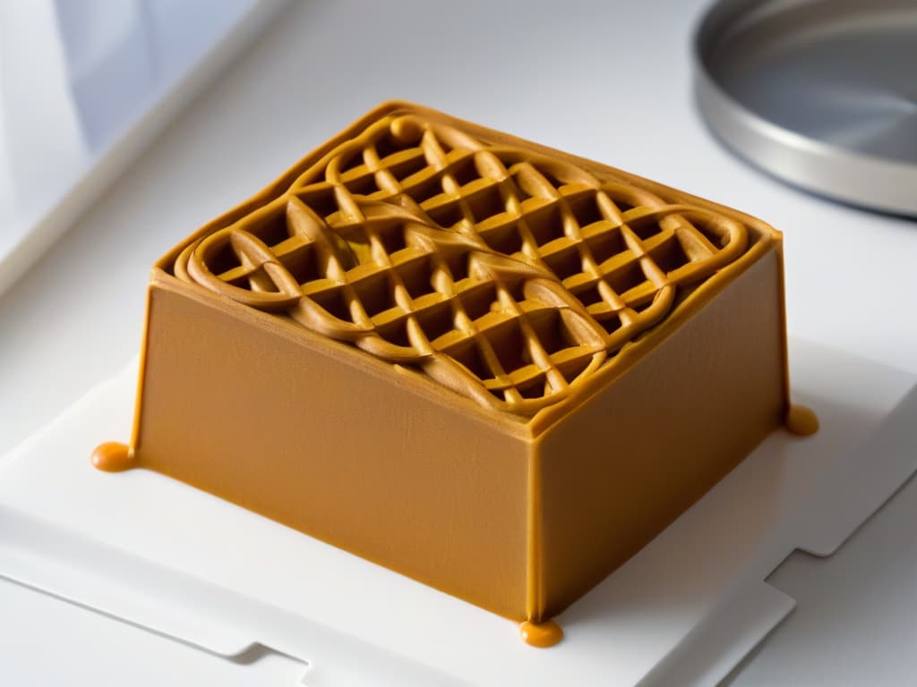  A highresolution, minimalist image showcasing an intricately designed 3D printed custom mold for baking, capturing the fine details and precision of the mold. The mold is depicted in a sleek, modern setting, emphasizing its professional craftsmanship and innovative use in elevating pastry creations. The image conveys a sense of precision, creativity, and sophistication, appealing to the audience interested in personalized 3D printed molds for enhancing their baking endeavors. hyperrealistic, full body, detailed clothing, highly detailed, cinematic lighting, stunningly beautiful, intricate, sharp focus, f/1. 8, 85mm, (centered image composition), (professionally color graded), ((bright soft diffused light)), volumetric fog, trending on instagram, trending on tumblr, HDR 4K, 8K