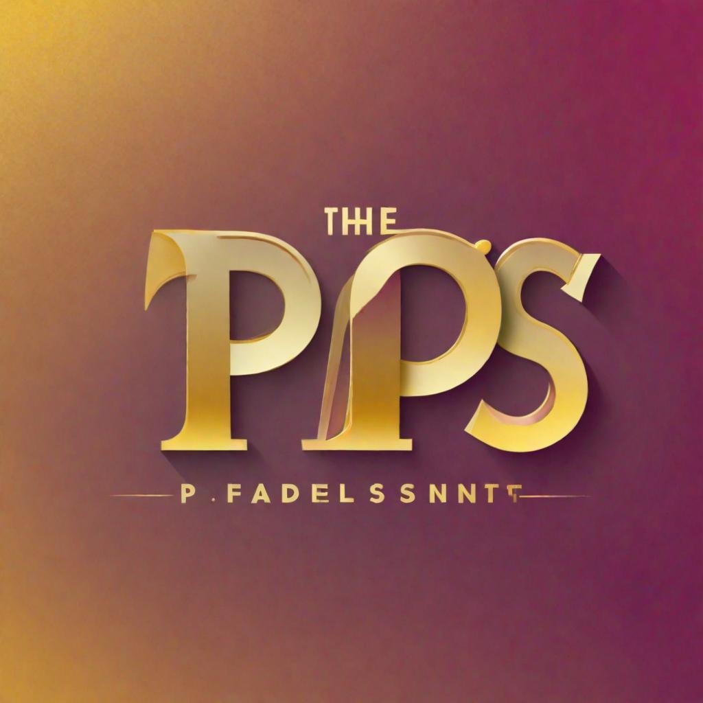  Background: A golden gradient background, with the color transitioning from a deep, rich gold at the top to a lighter gold at the bottom.  Text: The letters P and S will be the central focus displayed in the center. They will be in a bold, modern, and sleek font.  Words: Below the  P and S, the words "FapStarz.com" will be elegantly written in a slightly smaller font. The text will be centered and aligned.